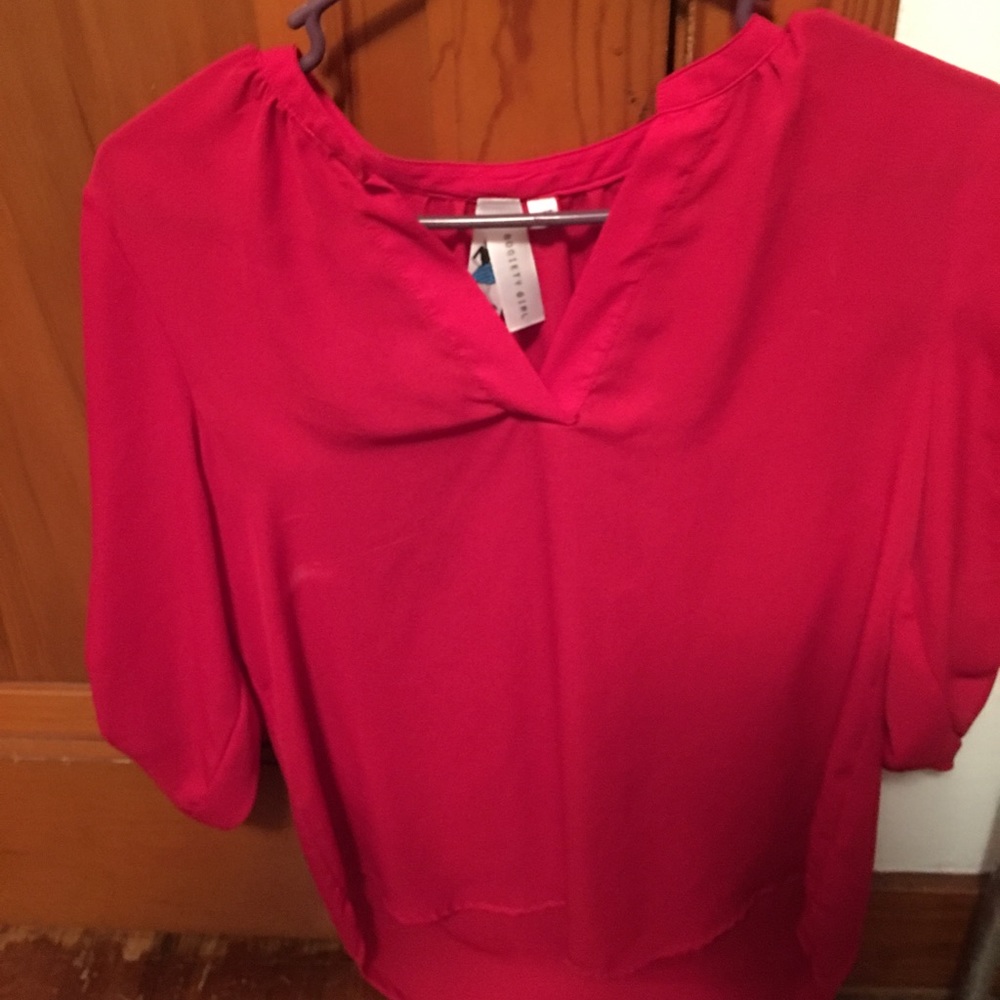 Red cover up shirt